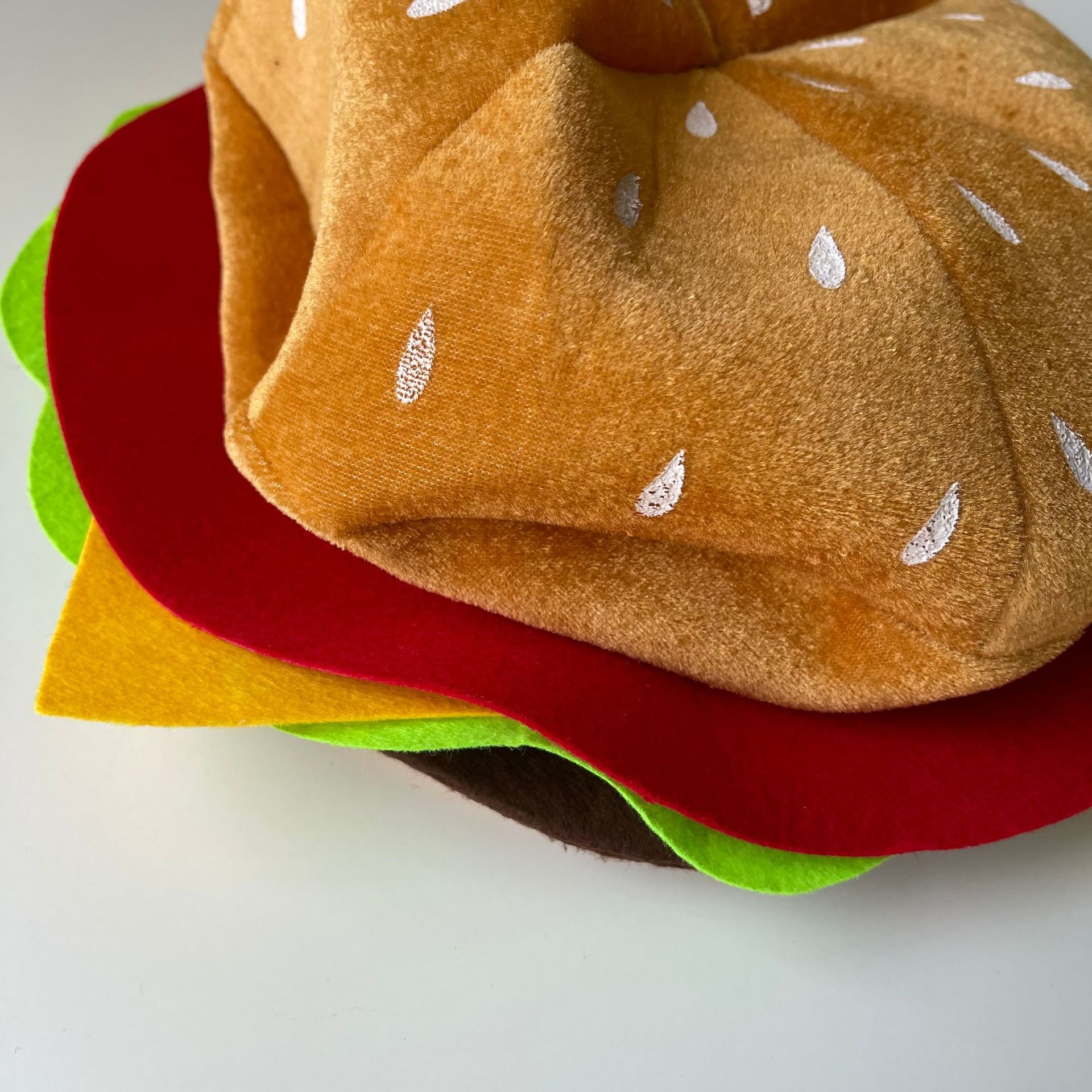 莱纳派对可爱汉堡帽子女搞怪仿真汉堡包帽子网红搞笑时尚贝雷帽潮