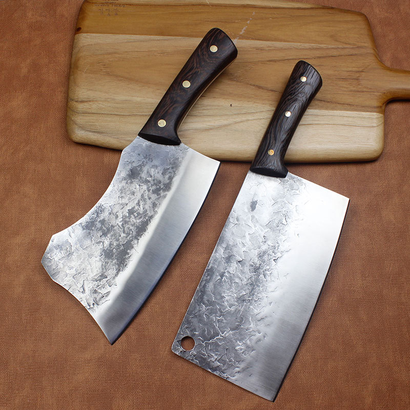 龙泉工艺一体钢锻打斩骨刀家用斩切刀斩鸡鸭鹅排骨专用厨房砍大骨