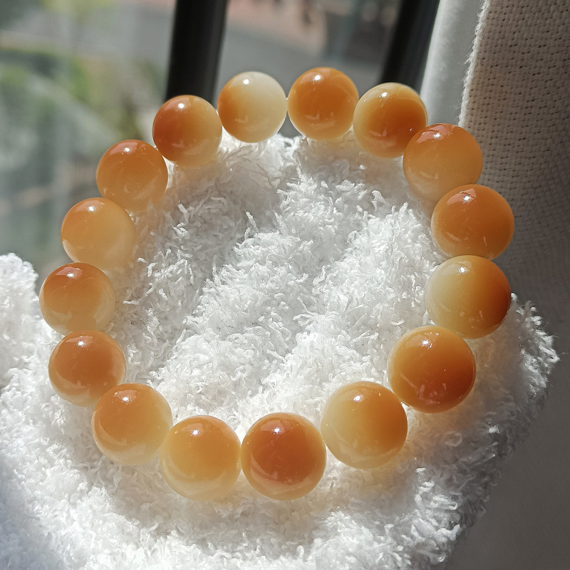 Natural White Jade Bodhi Bracelet Floating Flowers Pliable Temperament More than Sapphire Landscape Material round Beads Cultural Artifact Prayer Beads Bracelet Wholesale