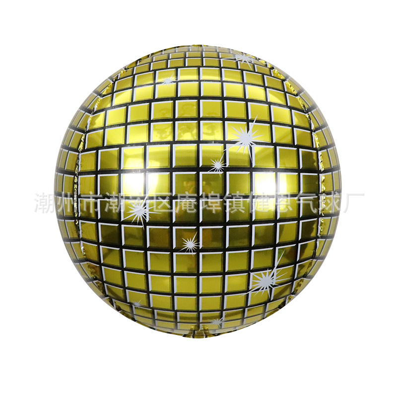 Cross-Border 22-Inch Laser Color Disco 4d Aluminum Balloon Party Bar Nightclub Atmosphere Layout Balloon Wholesale