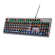 铁面板机械键盘K919 K845机械键盘电竞专用冰蓝背光混彩全键无冲