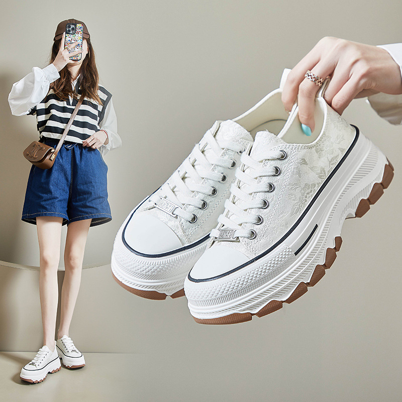 2024 spring new chinese style canvas shoes ins trendy female students platform sneakers leisure street shot br318