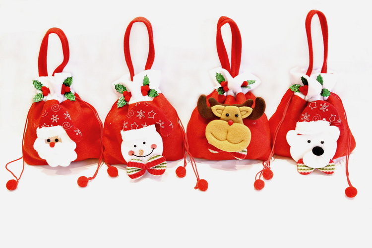 Christmas Flannel Fabric Apple Bag Guest Gift Candy Packaging Bag School Kindergarten Christmas Gift Bag