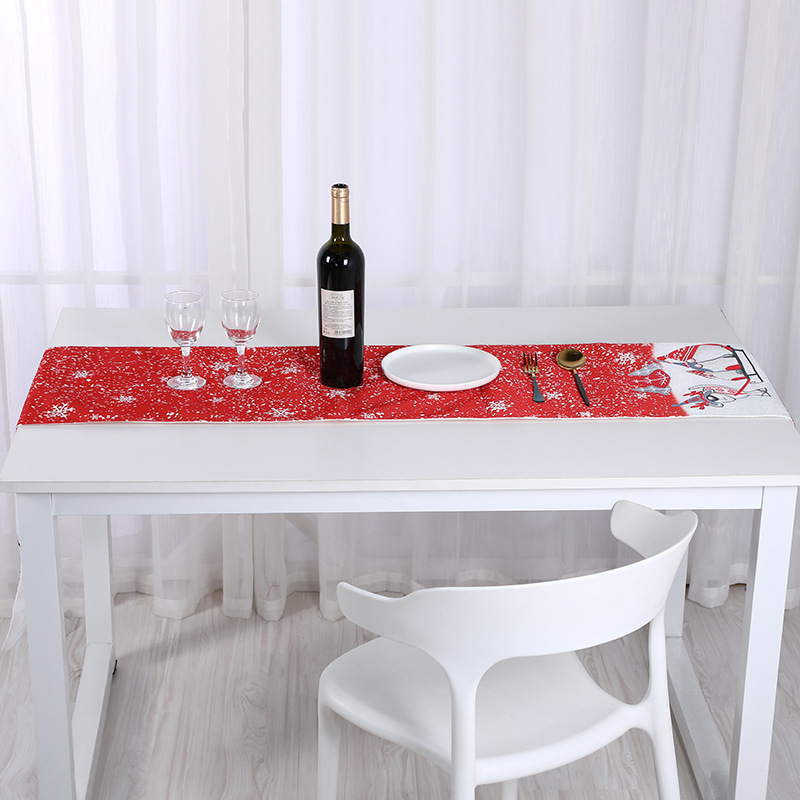 Christmas Decoration Table Runner Christmas Decoration Tablecloth Christmas Santa Claus Table Mat Christmas Supplies