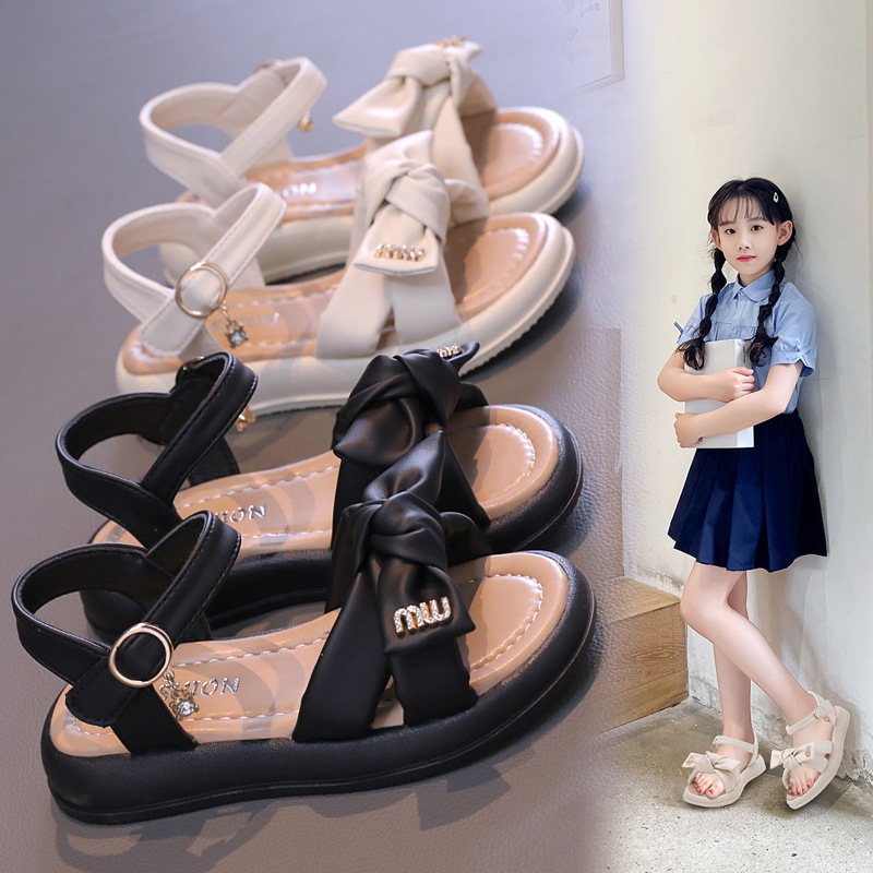 儿童露趾凉鞋时尚软底跨境外贸小童鞋批发韩版舒适小女孩公主凉鞋