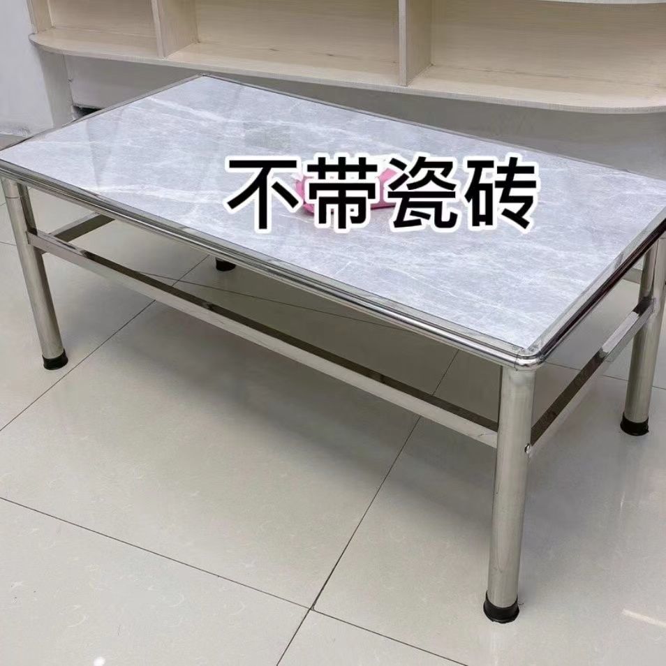 不锈钢瓷砖80×方桌子架小户型农村户外家用餐桌吃饭出租屋耐用桌