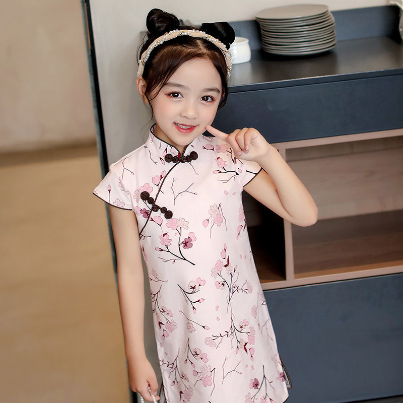 女童旗袍夏儿童旗袍裙中小童大童小孩幼儿宝宝中式改良连衣裙