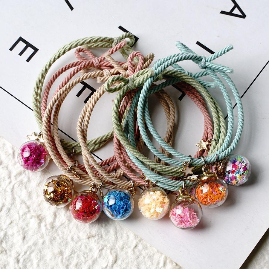 梦幻星球ins甜美韩版闺蜜手链 情侣头绳二人清新小皮筋生日礼品