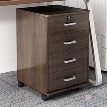 移动收纳柜抽屉柜文件柜办公室带轮桌下小桌柜矮柜木质带锁储物柜