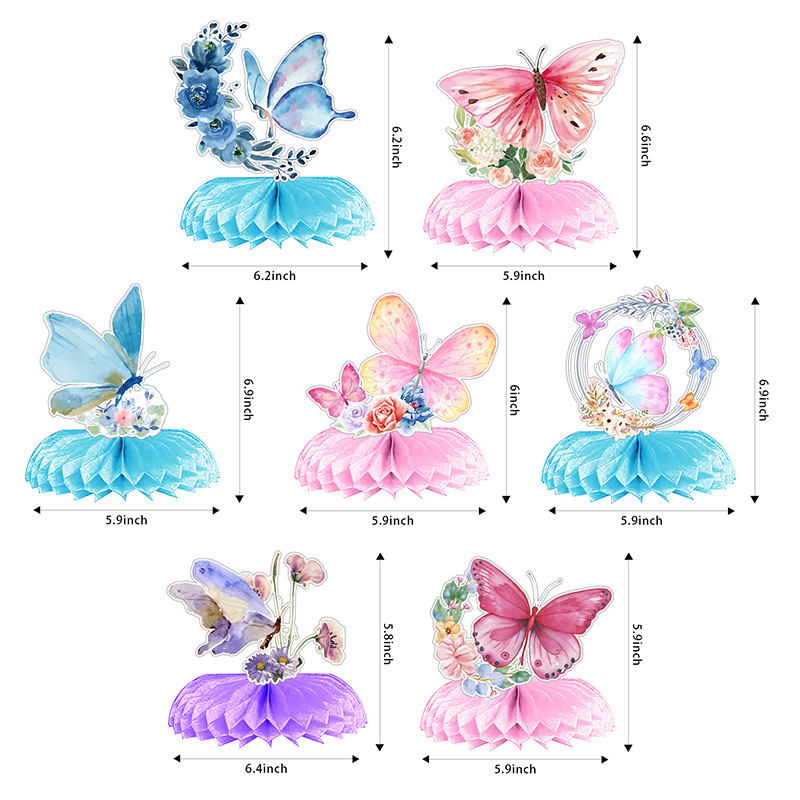 Butterfly Theme Birthday Party Decoration Supplies Birthday Honeycomb Decoration Table Decorative Ornament Party Honeycomb Decoration