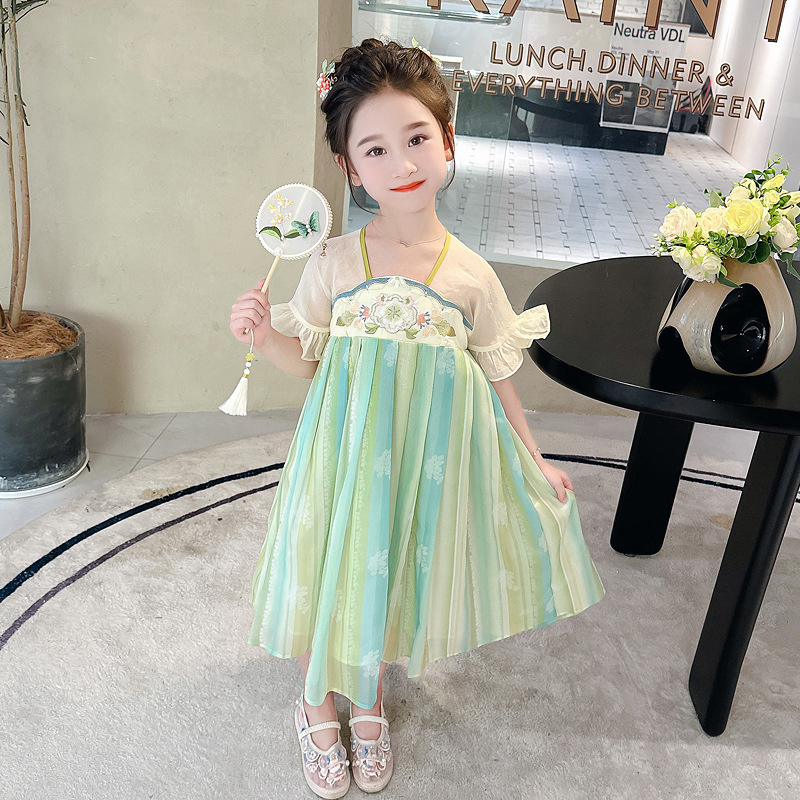 汉服女童国风连衣裙古风儿童超仙襦裙女孩古装裙子2024夏季新款