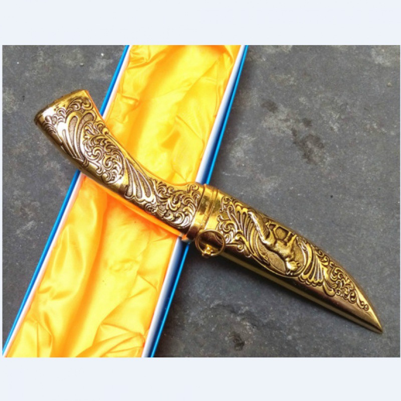 蒙古刀弯刀鹰狼头刀剑 纹狼镇宅辟邪刀剑 花纹钢马头刀 未开刃