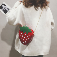 链条女包2022新款潮韩版立体卡通少女草莓斜挎单肩包包女批发代发