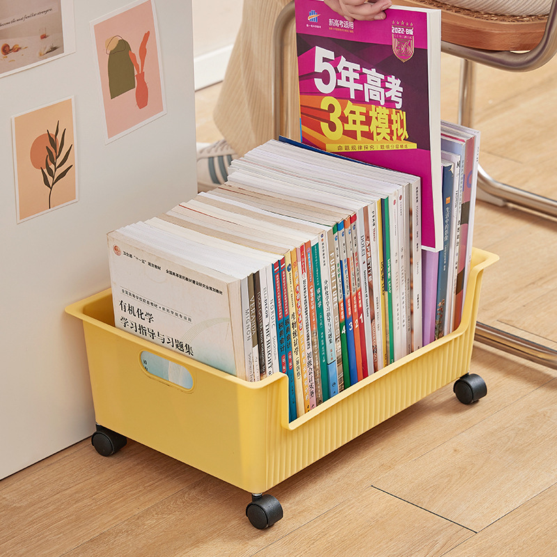 Book Storage Box with Pulley Student Dormitory under Desk Schoolbag Storage Box Desktop Storage Basket Organizing Classroom Bookcase