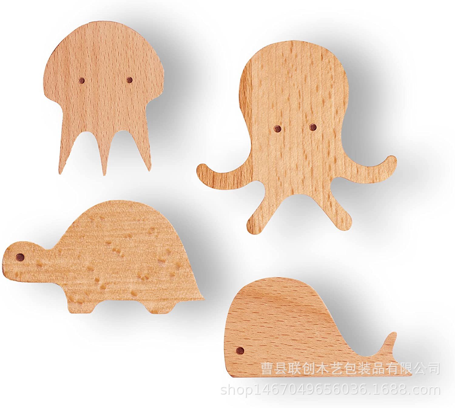 American Feng Wooden Hook Aquatic Animal Cute Hook Household Entrance Coat Hook Study Room Decoration Hook