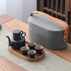 九匠风 中式便携分酒器套装高档陶瓷白酒杯一壶四杯创意酒具礼盒