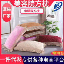 一件代发美容院专用枕头花边枕芯小方枕美容美体按摩床枕芯可拆洗