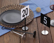 PK7J批发桌卡夹圆环餐桌牌餐厅席位卡酒席桌面台卡会议指示牌不锈