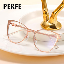 95667 时尚金属框架眼镜框 工艺平光镜 水钻弹簧脚电脑防蓝光眼镜