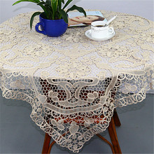 手工万缕丝复古欧式棉麻餐桌布 库存抽纱手工百带丽方形蕾丝桌布