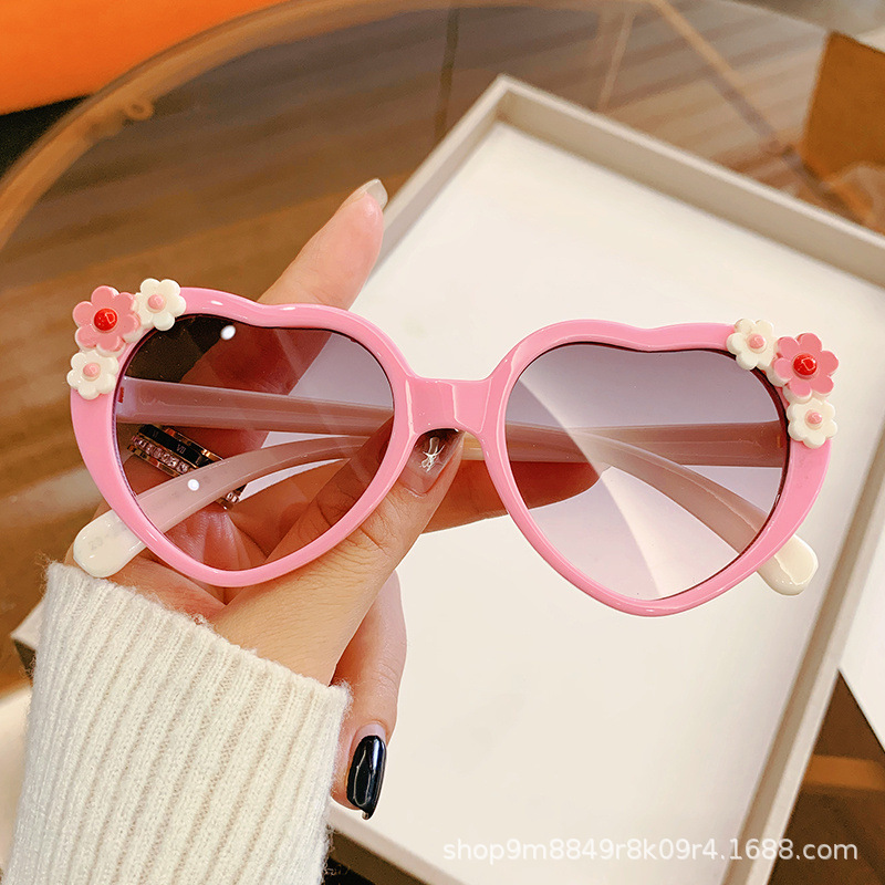 Kid's Eyewear Girls Cartoon Cute Little Flowers Polarized Sunglasses Uv Protection Little Girl Sunshade Sunglasses