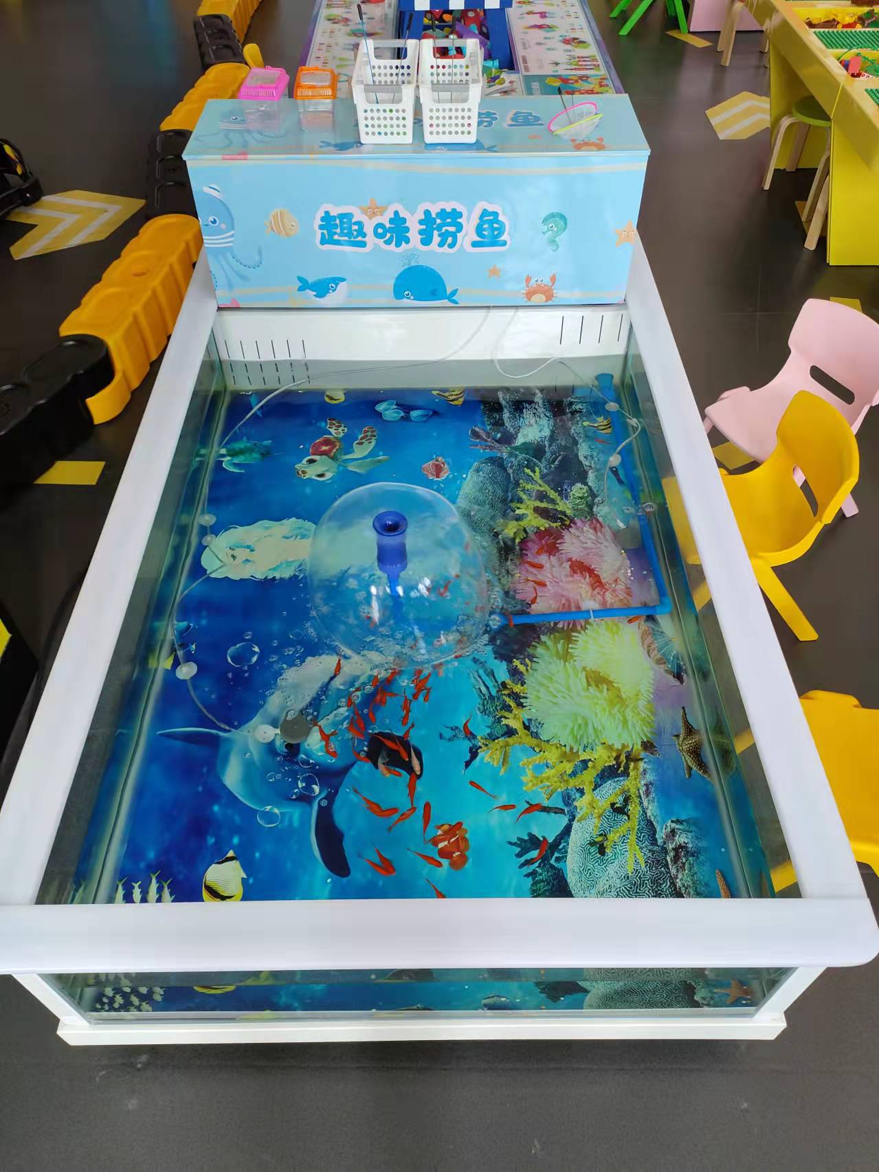捞鱼池喂奶鱼缸儿童游乐商场室内鱼池商用商场鱼缸全自动过滤系统