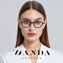 新款板材插针平光镜LD203时尚复古防蓝光眼镜TR90框男女可配近视