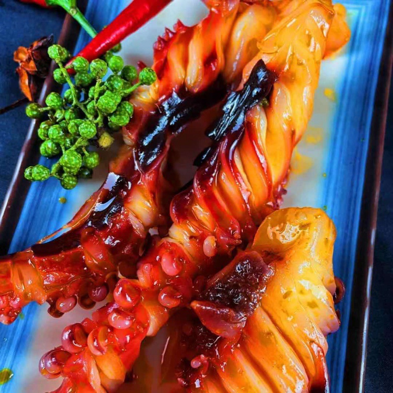 海鲜罐头麻辣大章鱼腿香辣章鱼足网红零食即食下酒菜熟食现货现做