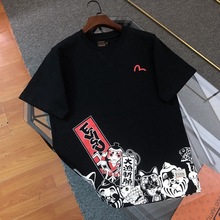 全新evisu韩国男女款满身印花圆领短袖t恤正品_阿里巴巴找货神器