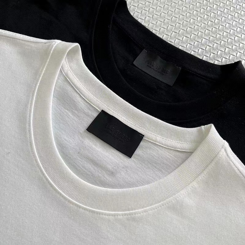 fog fear of god第七季主线g字母短袖植绒男女情侣美式宽松t恤夏