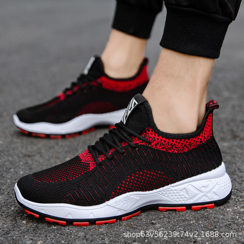 2021 New Spring Men's Shoes Sneaker Versatile Casual Fashion Shoes Breathable Mesh Non-Slip Running Shoes Travel Shoes