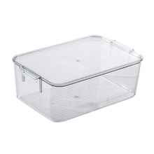 高透明食物收纳盒桌面带盖防尘带盖大容量卫生间冰箱厨房保鲜盒子