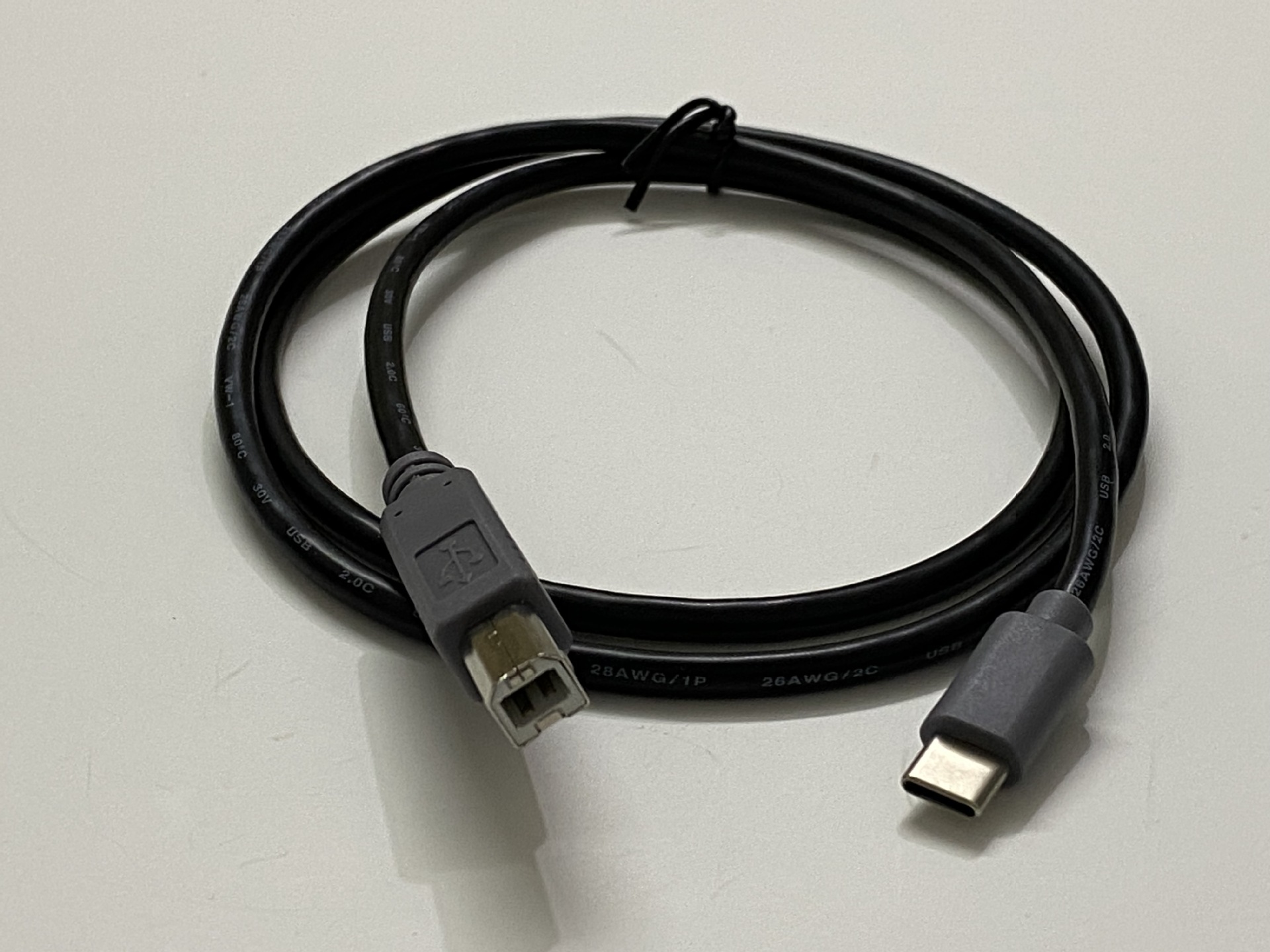 新款type-c转b公打印机接口电子钢琴midi键盘直连线