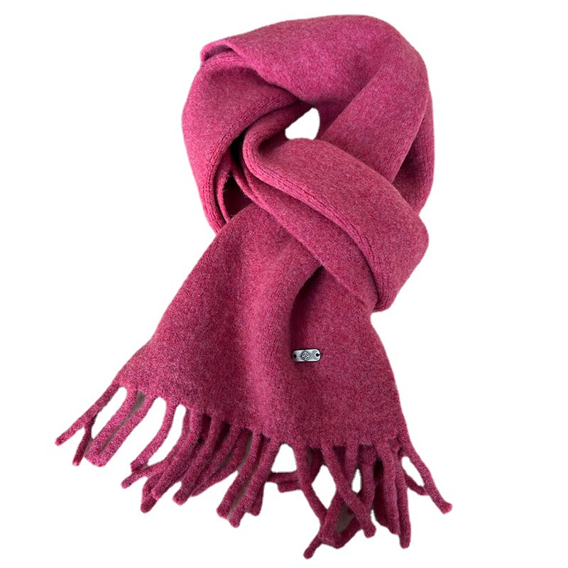 Rose Purple Series Romantic Date with Winter ~ Girlish Style Soft Sticky White Raspberry Pink Series Scarf Collection
