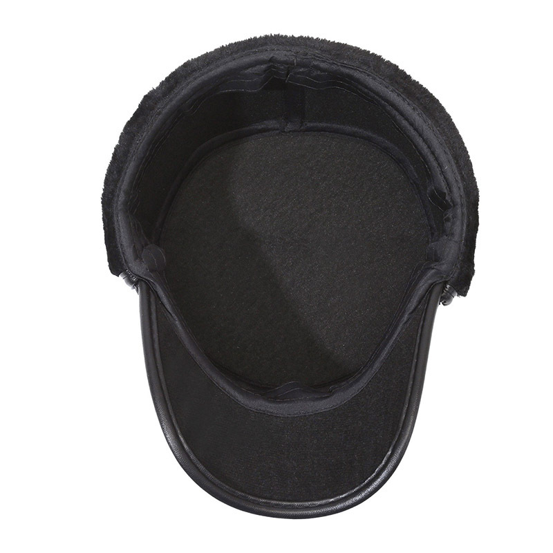 Middle-Aged and Elderly Hat Men's Winter Dad Flat-Top Cap Ear Protection Hat for the Elderly Autumn and Winter Warm Grandpa Old Man Cotton-Padded Cap