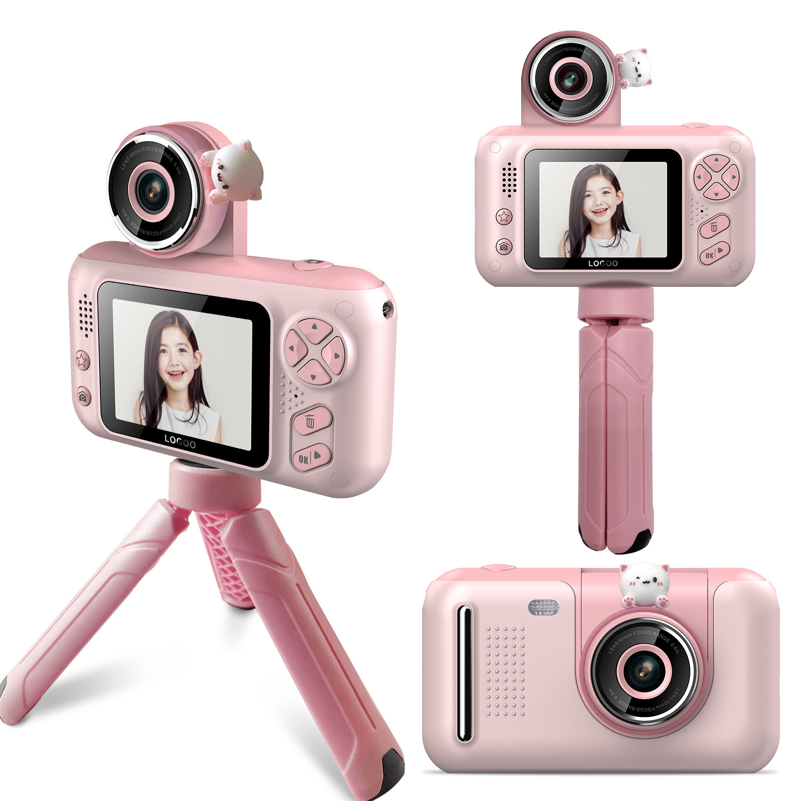 Children's Camera 4000W Hd Large Screen Lens Flip Selfie Cross-Border New Arrival Children Digital Camera