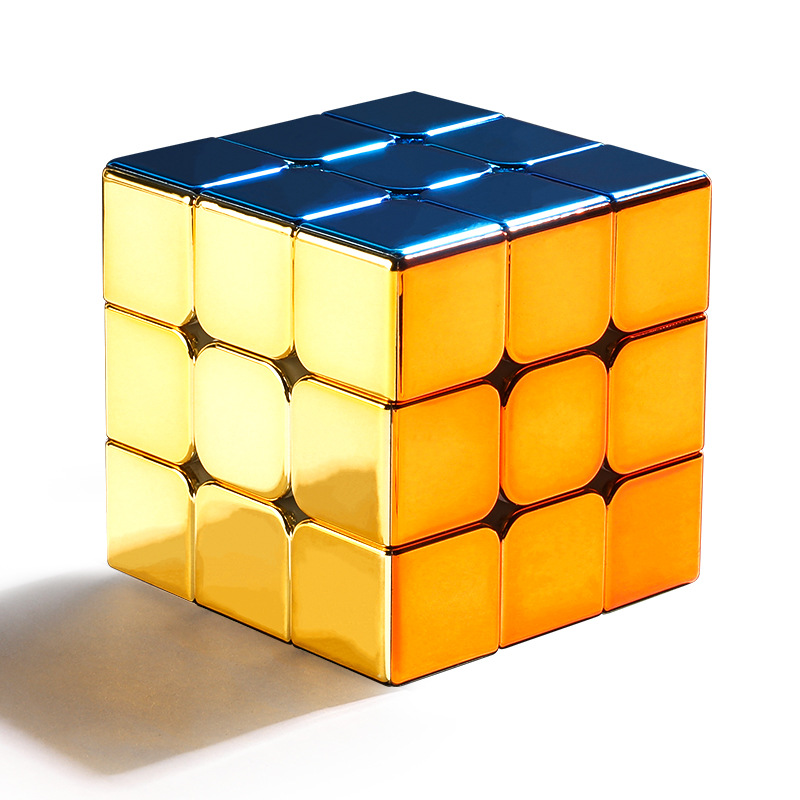 Holy Hand Legend Magic Color Third-Order Rubik's Cube Electroplating Metal Texture Magnetic Positioning Smooth Competition Speed Twist Gift Toys
