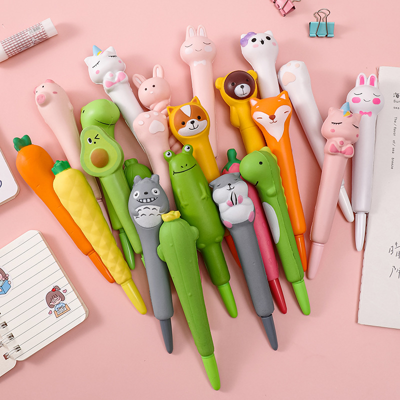 减压笔 解压笔捏捏笔中性笔文具用品批发软绵绵减压笔学习用品