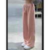 Amazon Pink leisure time motion trousers Spring and summer new pattern Korean Edition Paige Easy Show thin Straight Self cultivation Broad leg