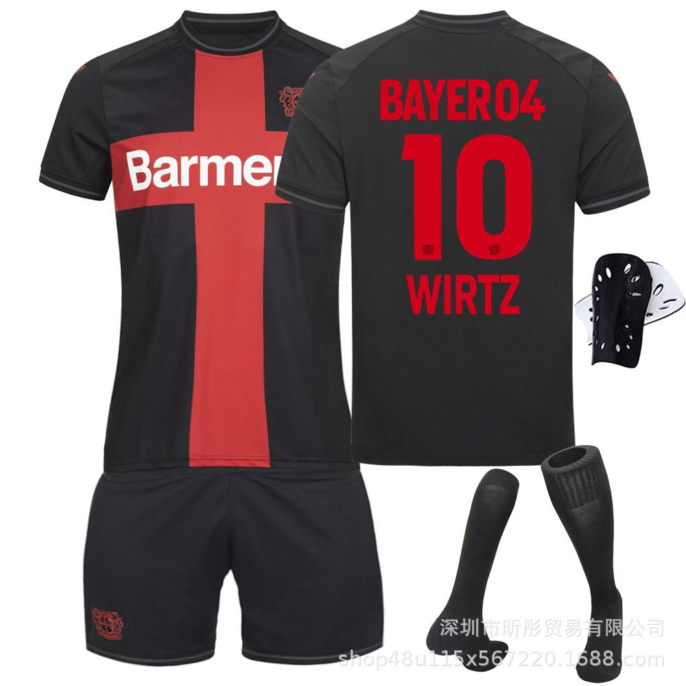 2324勒沃库森大人儿童款学生训练套装球衣运动服男女足球服-阿里巴巴