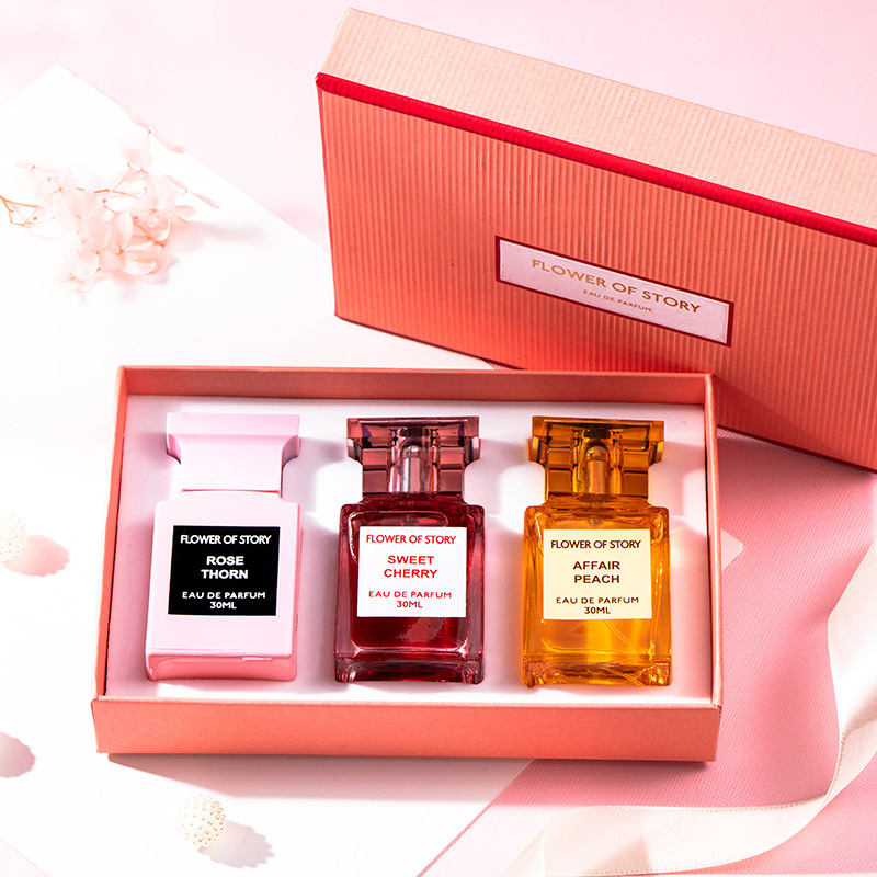 Flower Words Perfume for Women Suit Best-Seller on Douyin Gift Box Cross-Border Factory One Piece Dropshipping Live Broadcast in Stock