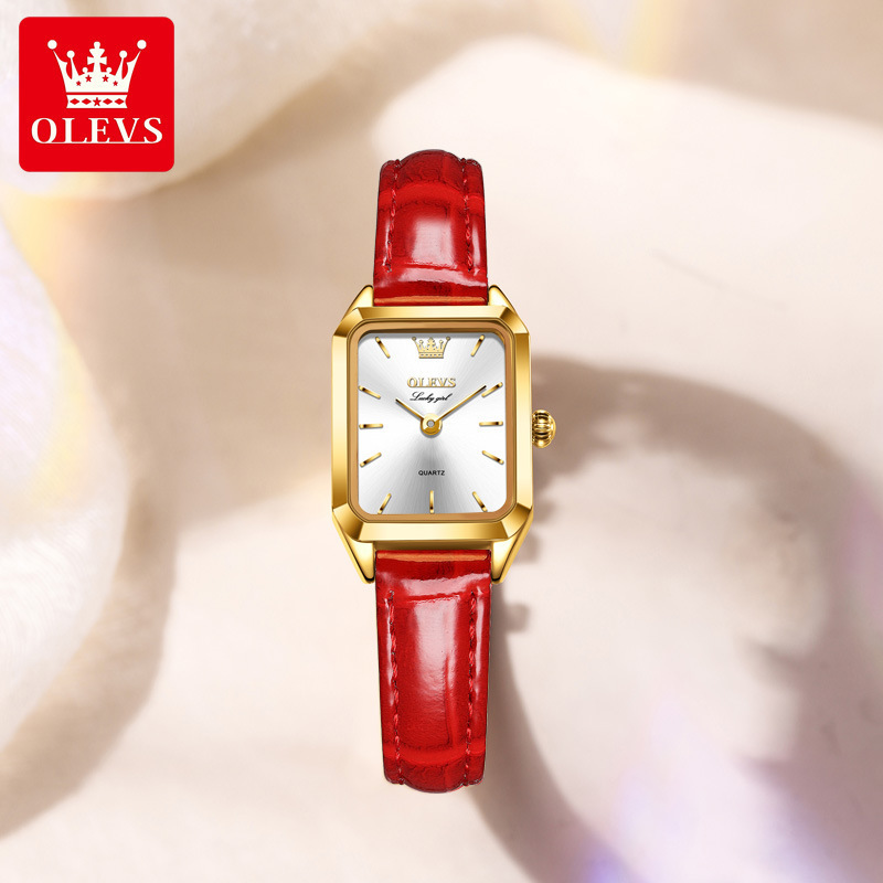 时尚简约名牌手表森系方形小金表石英表防水女士手表女-阿里巴巴