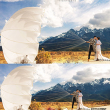 婚纱摄影外景道具创意伞风筝伞无人机回收降落伞抖音影视道具白色