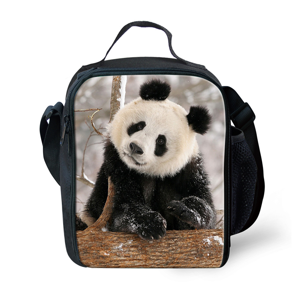 可爱熊猫定制印花图片panda厂家直供 儿童单肩包保温露营野餐