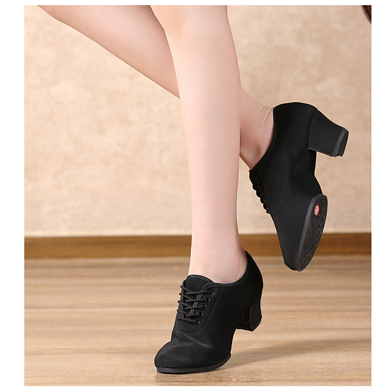 牛津布拉丁舞鞋女士成人跳舞鞋爵士舞教师交谊舞比赛透气广场舞鞋