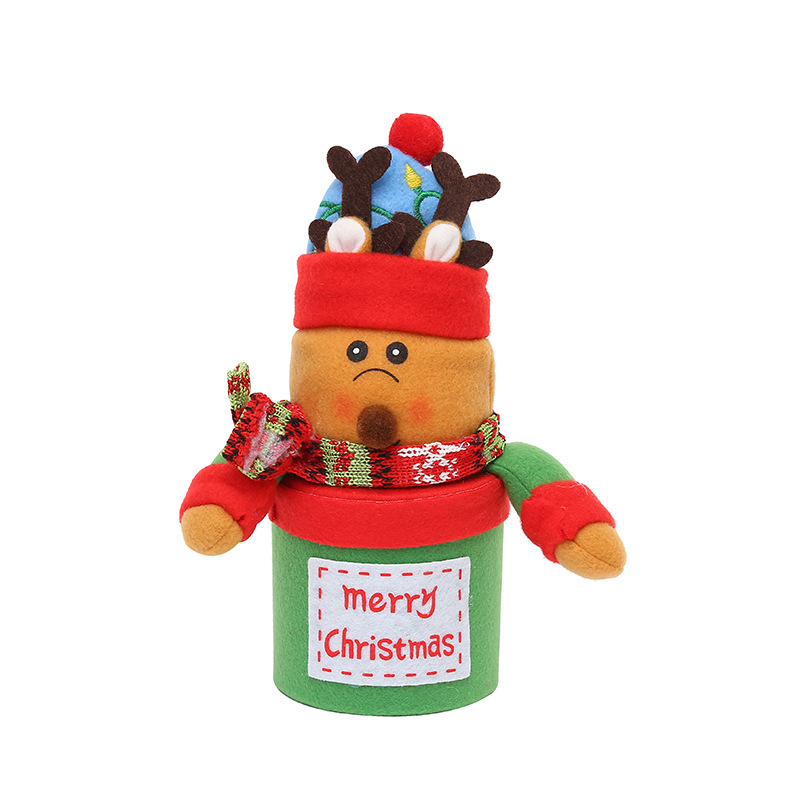 Christmas Apple Bucket Snowman Santa Claus Cartoon Doll Three-Dimensional Decoration Christmas Creative Holiday Gifts Bucket