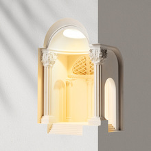 石膏壁灯嵌入式楼梯墙角卧室床头古堡艺术创意内嵌壁灯走廊石膏灯