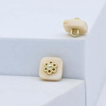 新中式国风仿玉石纽扣旗袍汉服衬衫开衫马甲钮扣花托方形扣子装饰