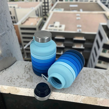 现货可折叠硅胶水壶健身运动水杯 跨境700ml便携式多巴胺户外水杯