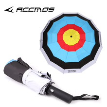 ACCMOS 靶环靶纸款雨伞 自动收放可折叠遮阳伞射箭比赛周边礼品